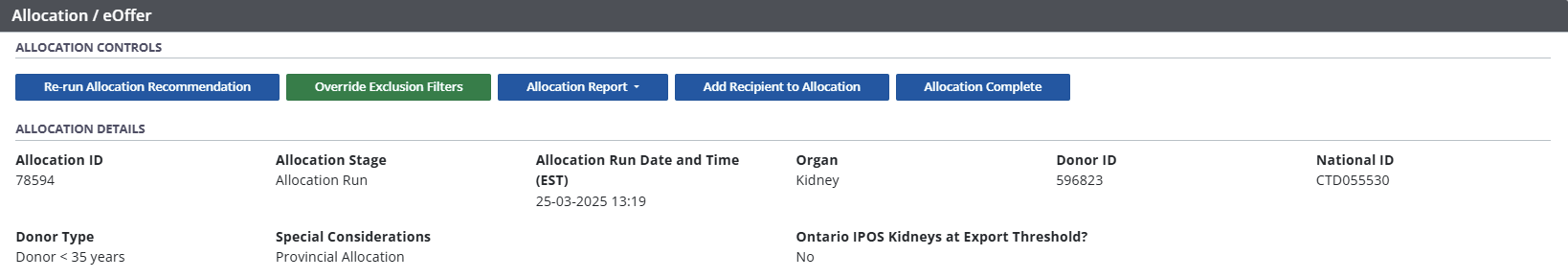Example - Allocation details