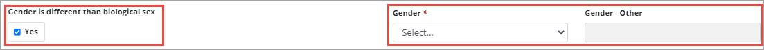 Example - extra fields when gender is different than biological sex ticked yes