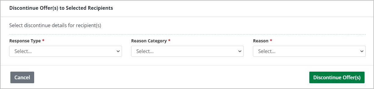 Example - Discontinue recipients window  empty