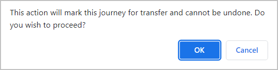 Example - transfer listing warning popup