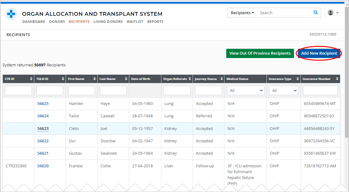 Example - Add New Recipient